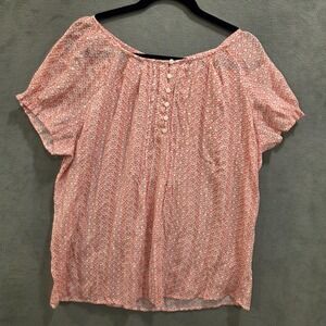 Bit & Bridle Peasant Top Women's Size 1X Front‎ Pleats Casual Classic Boho